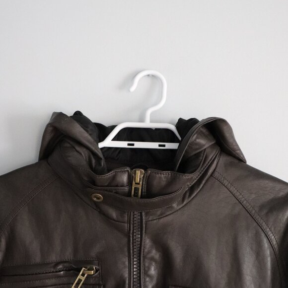 G21 Mens Brown Sz XL Hooded Full Zip Mid-Weight Lined Outdoor Pocket Jacket - Picture 5 of 15